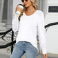 V-Neck Lantern Sleeve T-Shirt