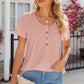 Eyelet Quarter Button Short Sleeve T-Shirt
