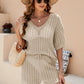 Openwork V-Neck Top and Shorts Set