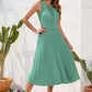 Swiss Dot Tie Neck Sleeveless Dress