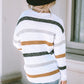 Striped Round Neck Dropped Shoulder Sweater