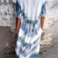 Full Size Pocketed Tie-Dye Short Sleeve Dress