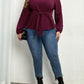 Plus Size Tie Front Long Sleeve Blouse