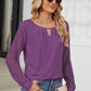 Cutout Round Neck Long Sleeve T-Shirt