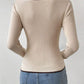 Contrast Trim Long Sleeve Knit Top