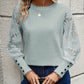 Round Neck Lace Long Sleeve Top