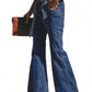 Tied Flare Jeans with Pockets