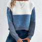 Color Block Drop Shoulder Long Sleeve Sweater