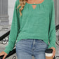 Cutout Round Neck Long Sleeve T-Shirt