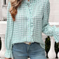 Frill Ruffled Plaid Long Sleeve Shirt