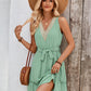 Tied Frill Sleeveless Mini Dress