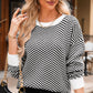 Striped Round Neck Long Sleeve Sweater