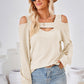 Cutout Square Neck Cold Shoulder T-Shirt