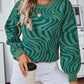 Geometric Round Neck Long Sleeve Sweater