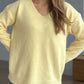 V-Neck Dropped Shoulder Long Sleeve Sweater