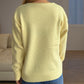 V-Neck Dropped Shoulder Long Sleeve Sweater