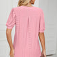 Eyelet Notched Short Sleeve T-Shirt
