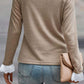 Lace Detail Round Neck Long Sleeve T-Shirt