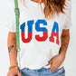 USA Round Neck Short Sleeve T-Shirt