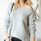 Side Slit Boat Neck Long Sleeve Sweater