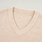 V-Neck Dropped Shoulder Long Sleeve Sweater