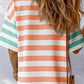 Striped Round Neck Half Sleeve T-Shirt