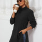 Slit Mock Neck Long Sleeve T-Shirt