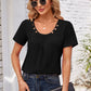 Decorative Button Scoop Neck T-Shirt