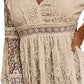 Lace V-Neck Three-Quarter Sleeve Dress