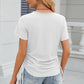 Eyelet Round Neck Short Sleeve T-Shirt