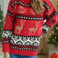 Christmas Element Round Neck Long Sleeve Sweater