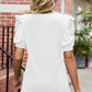 Round Neck Ruffle Trim Short Sleeve T-Shirt