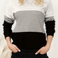 Striped Color Block Long Sleeve Knit Top