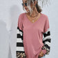 Leopard Striped Waffle-Knit Top