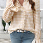 Frill Ruffled Plaid Long Sleeve Shirt