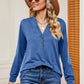 Notched Long Sleeve T-Shirt