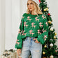 Reindeer Round Neck Long Sleeve Sweater