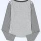 Exposed Seam Contrast Round Neck Long Sleeve T-Shirt