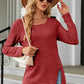 Slit Decorative Button Square Neck T-Shirt