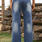 Distressed Buttoned Loose Fit Jeans