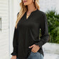 Full Size Notched Long Sleeve T-Shirt