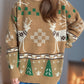 Christmas Element Round Neck Long Sleeve Sweater