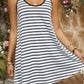 Striped Scoop Neck Double Strap Cami Dress