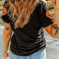 Full Size Glitter Jack-O'-Lantern Round Neck Short Sleeve T-Shirt