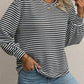 Striped Round Neck Long Sleeve Top