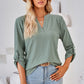 Notched Roll-Tab Sleeve T-Shirt
