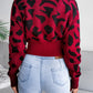 Leopard Round Neck Dropped Shoulder Sweater