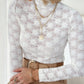 Mock Neck Long Sleeve Lace Top