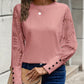 Round Neck Lace Long Sleeve Top