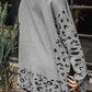 Slit Leopard Mock Neck Dropped Shoulder Sweater